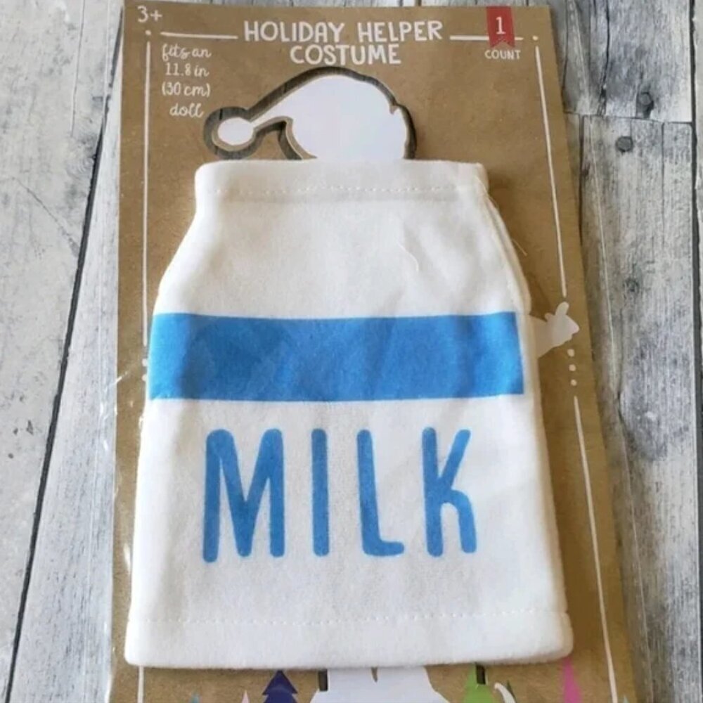 NWT - Holiday Helper Elf Costume Milk White and Blue Bottle/Carton